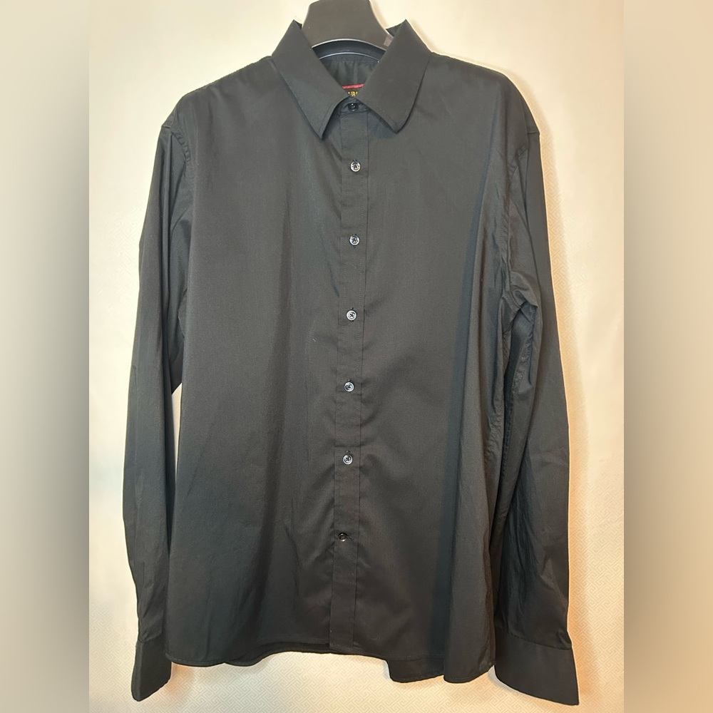 Men’s Black Dress Shirt with Classic Collar